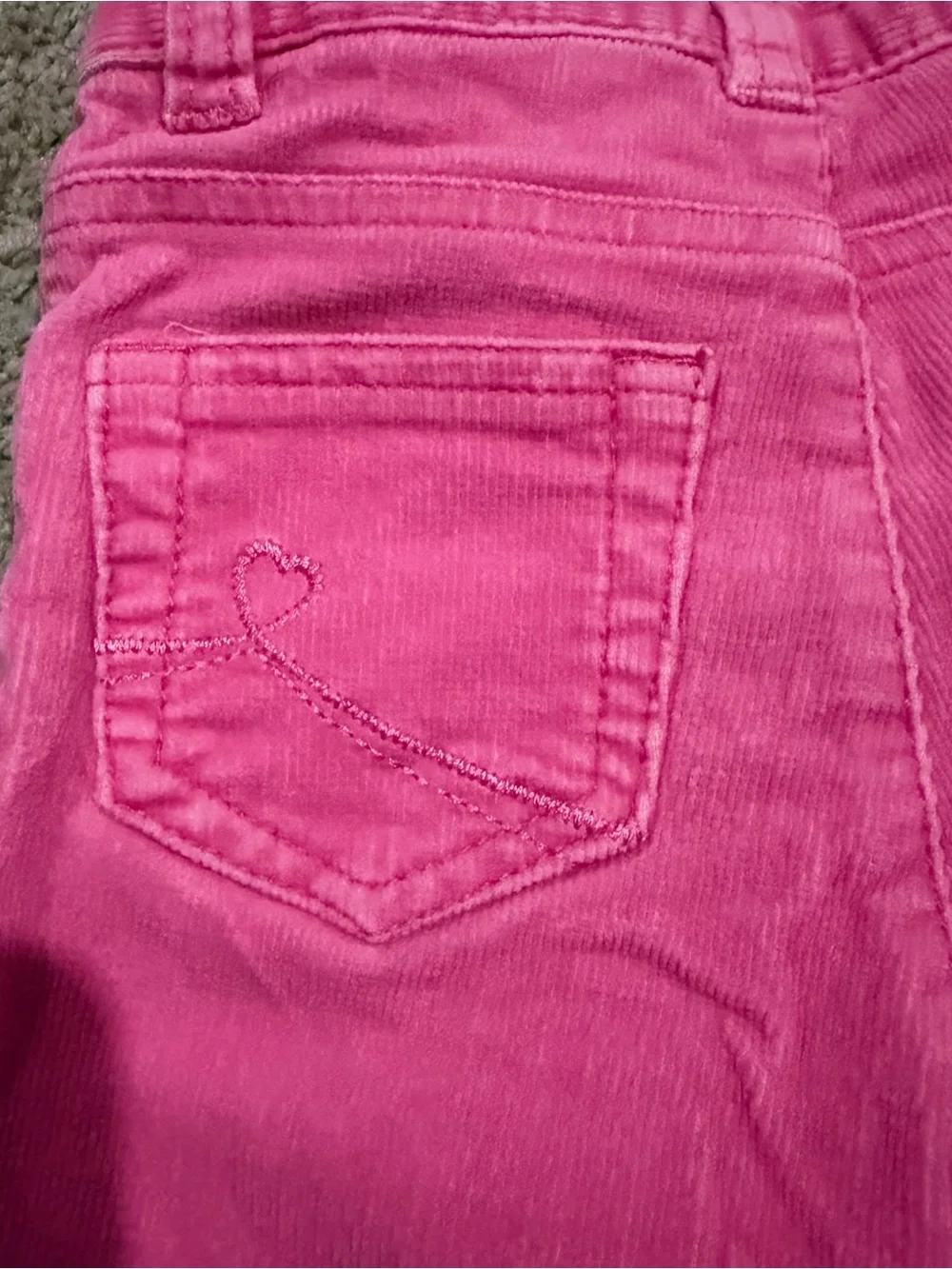 2000s The Children’s Place Hot Pink Corduroy Jeans with Ruffle Hems